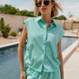 

Chemise sans manches à rayures Femme Chillane Stripped aqua | Freeman T. Porter