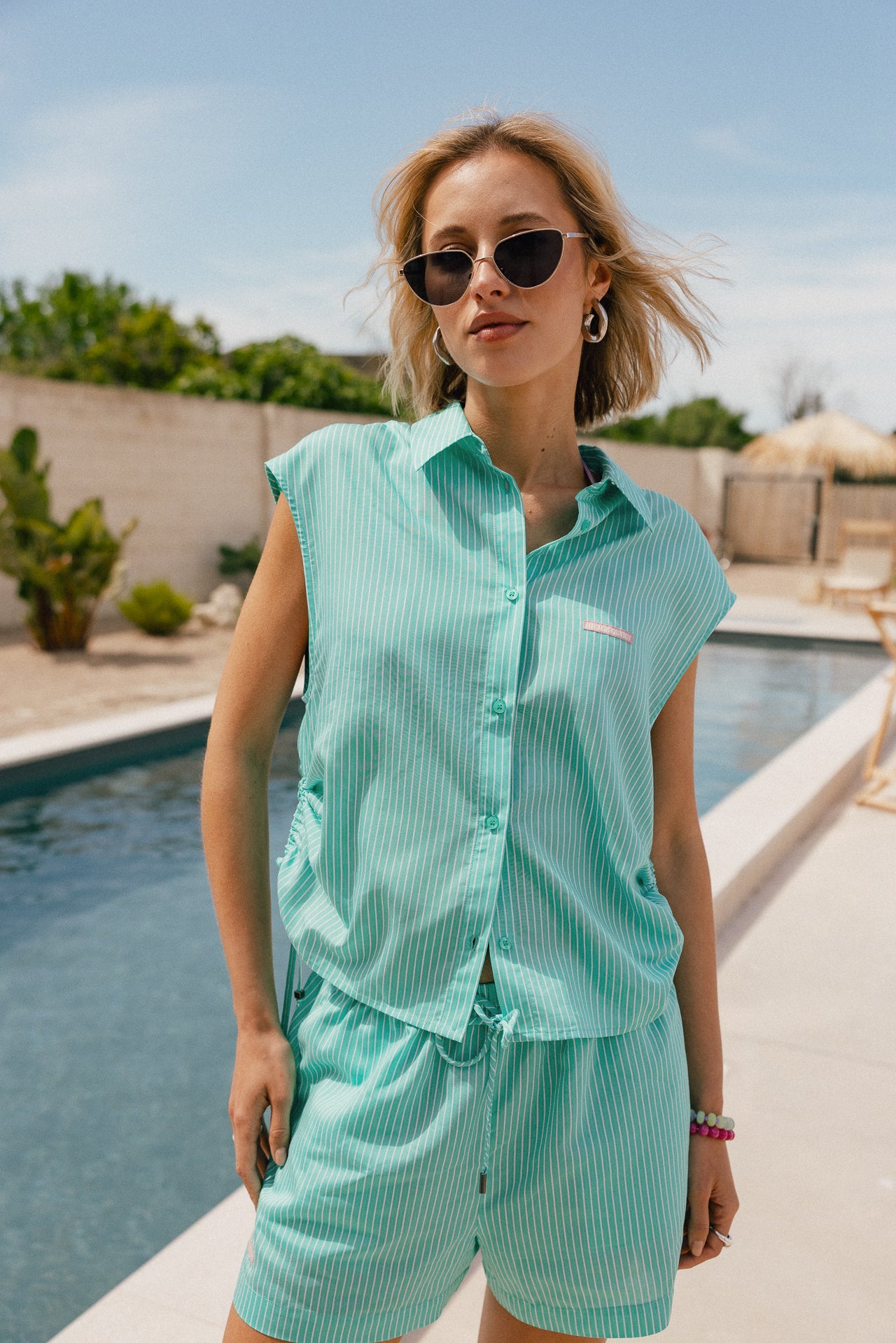   
            

Chemise sans manches à rayures Femme Chillane Stripped aqua | Freeman T. Porter
          