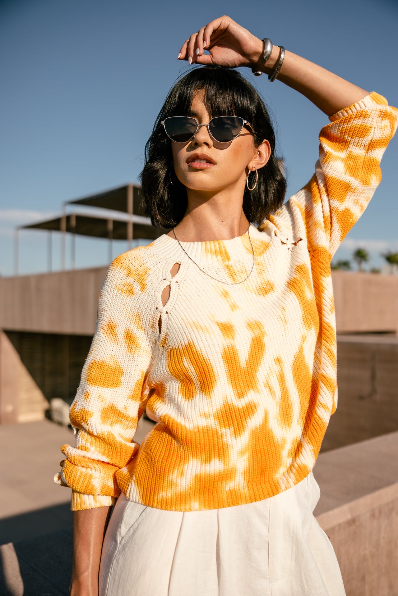   
            

Pull court ajouré sur les manches Femme Prenty Tie&Dye orange peel | Freeman T. Porter
          