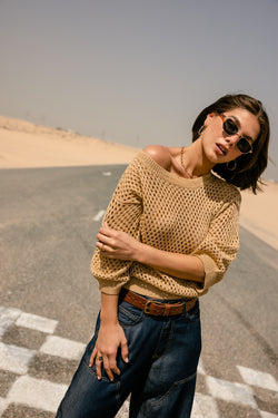 

Jersey de lurex calado Mujer Parossa Shiny gold | Freeman T. Porter