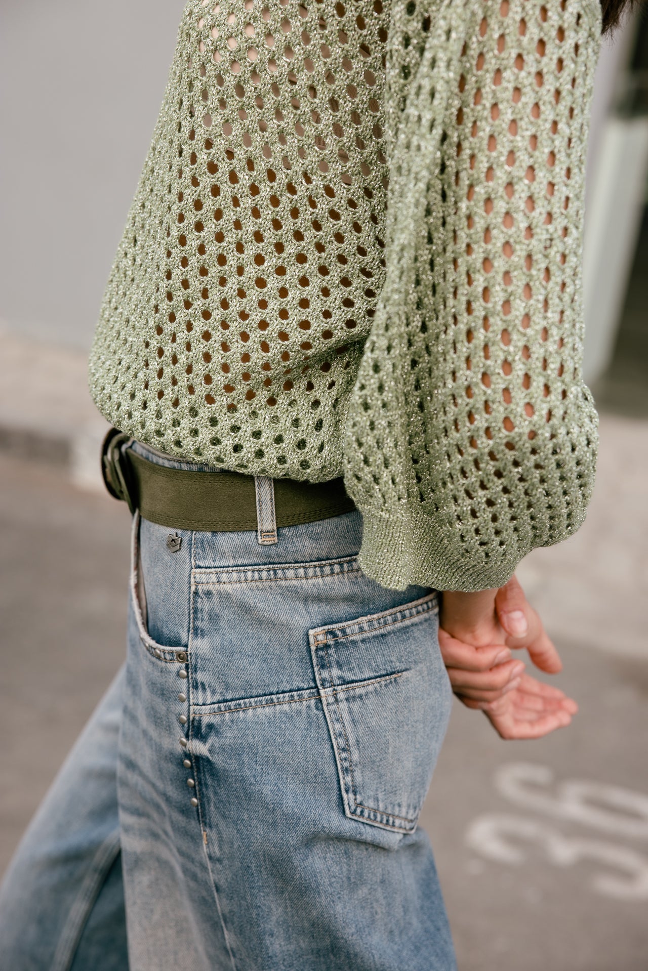 

Jersey de lurex calado Mujer Parossa Shiny hedge green | Freeman T. Porter