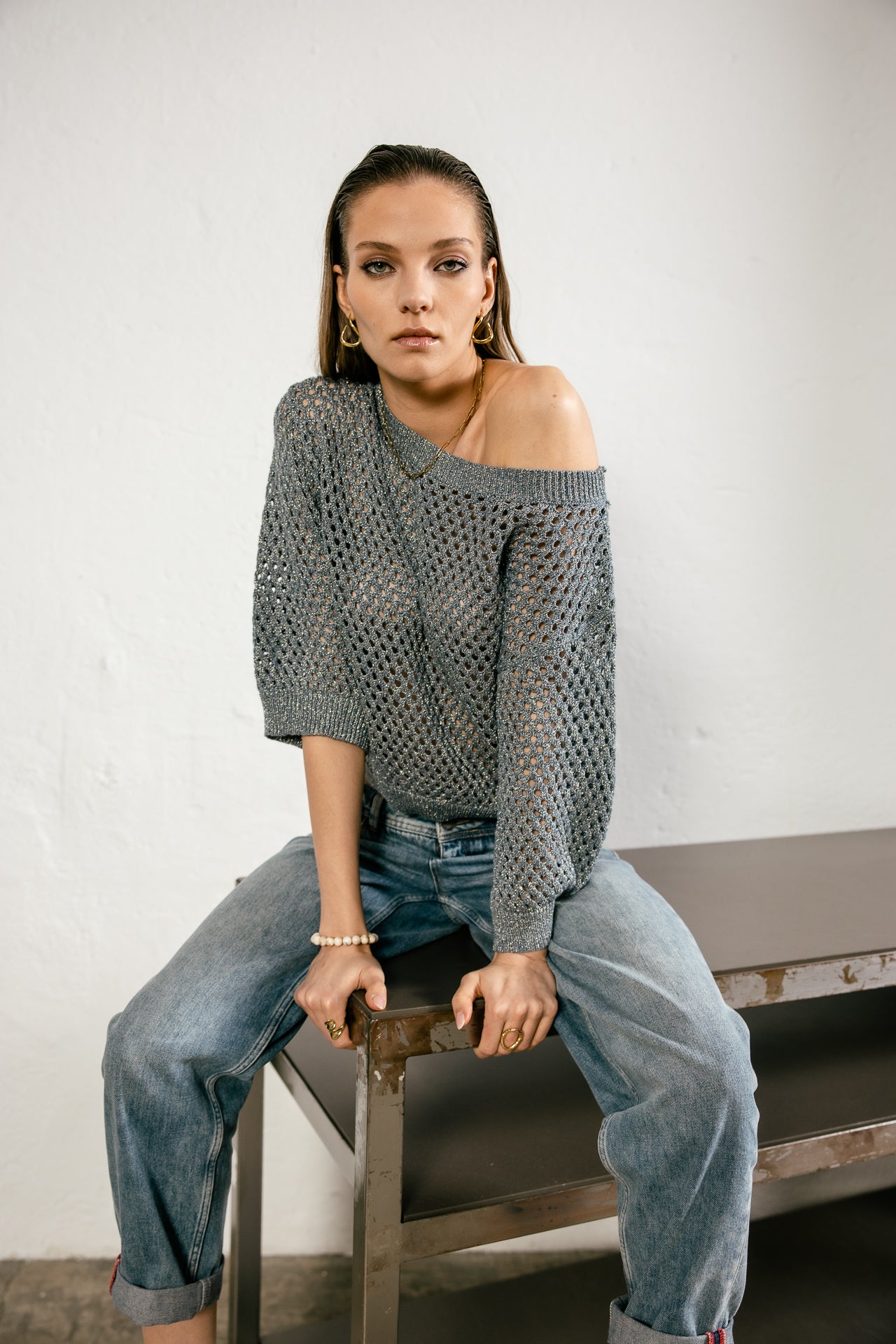 

Pull lurex ajouré Femme Parossa Shiny stellar | Freeman T. Porter