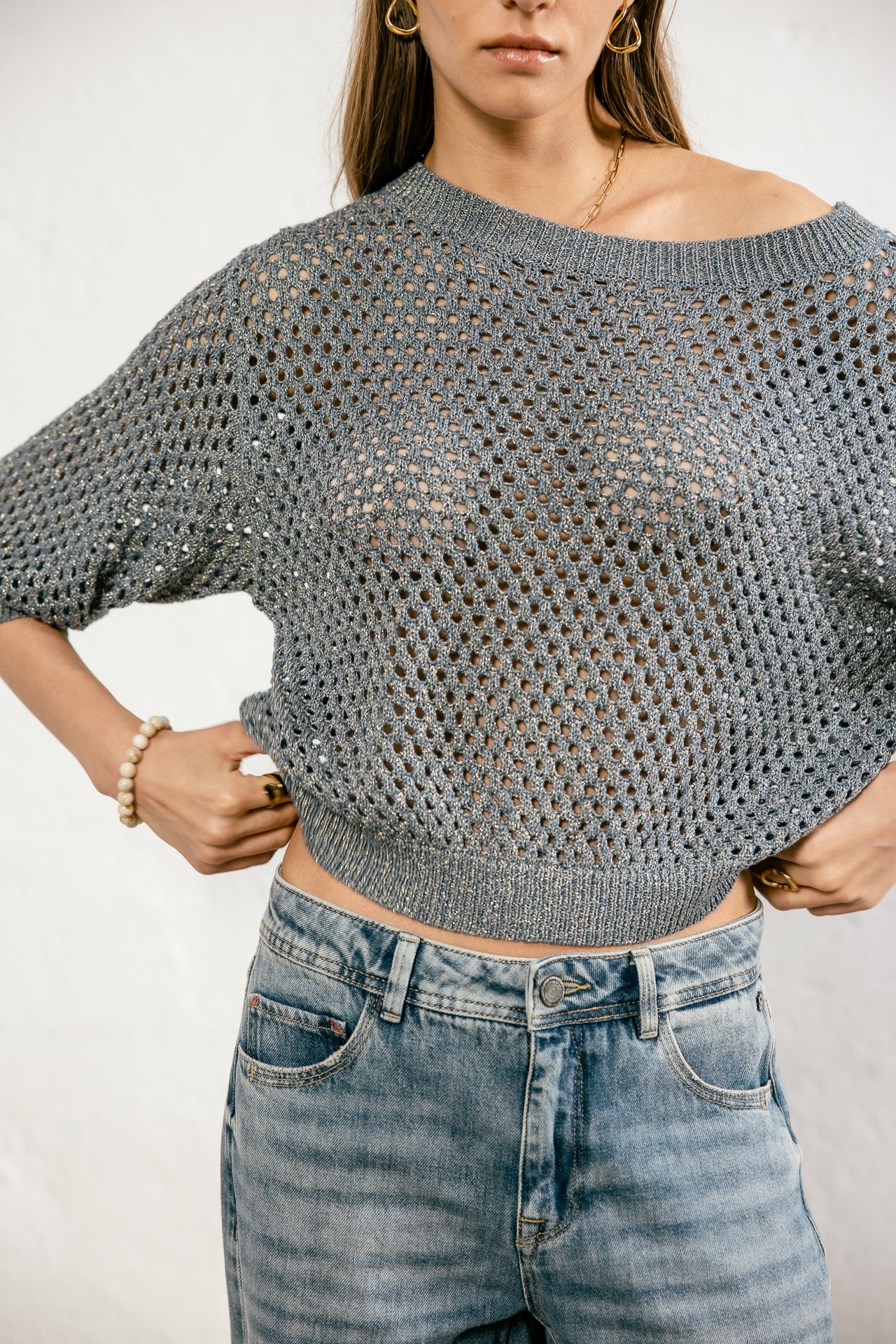 

Pull lurex ajouré Femme Parossa Shiny stellar | Freeman T. Porter