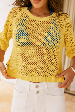 

Pull court  Femme Padge vibrant yellow | Freeman T. Porter