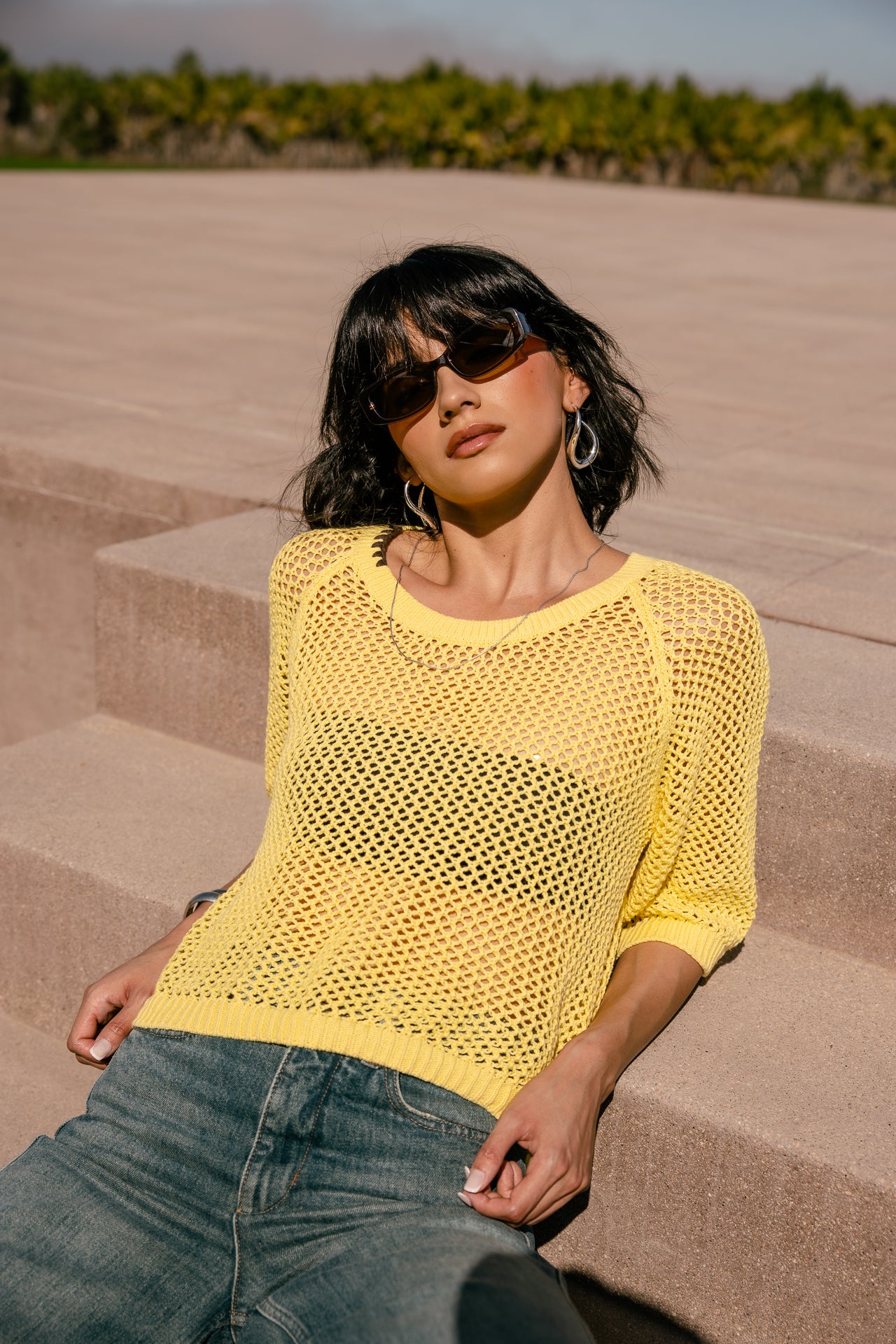 

Pull court  Femme Padge vibrant yellow | Freeman T. Porter