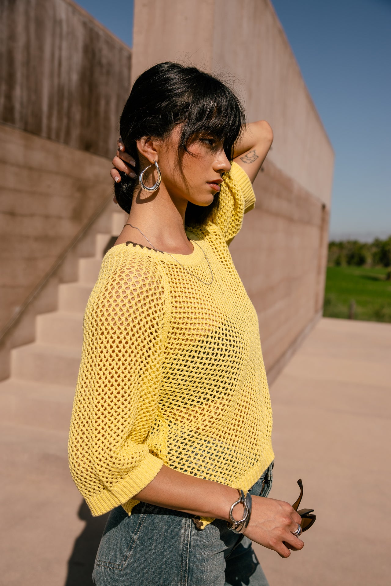 

Pull court  Femme Padge vibrant yellow | Freeman T. Porter