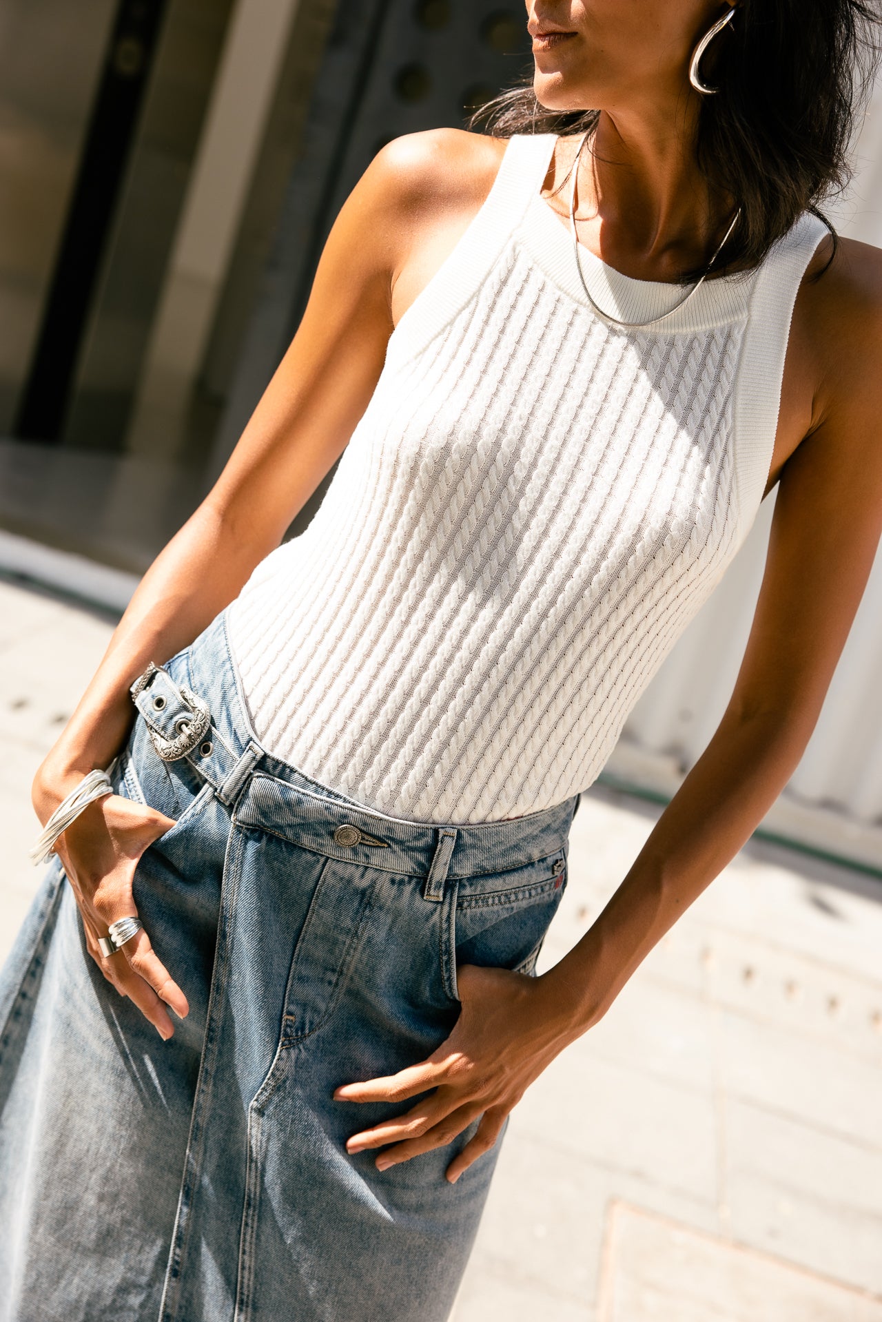 

Knitted tank top Women Daelle white | Freeman T. Porter