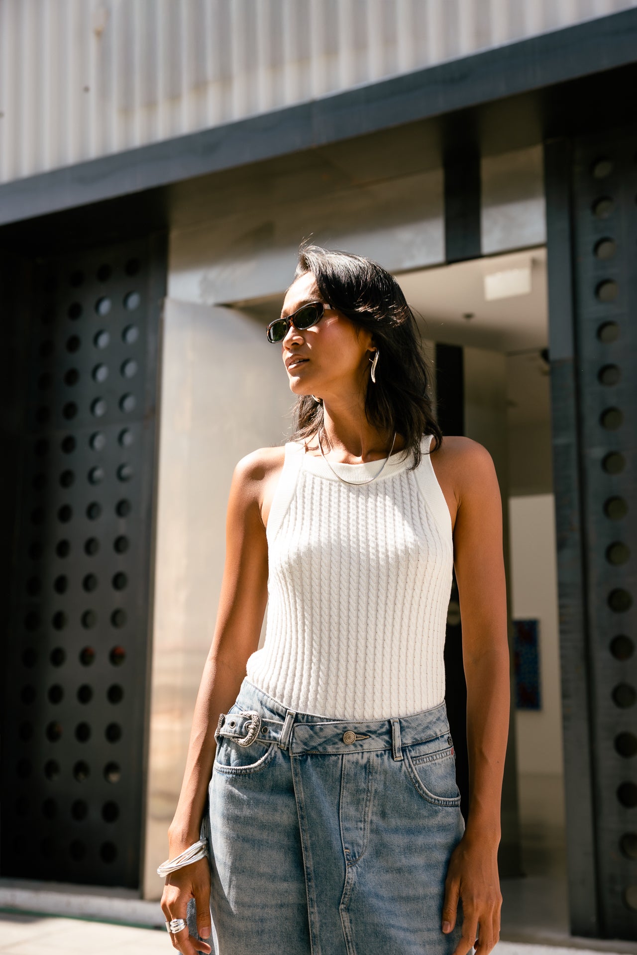 

Knitted tank top Women Daelle white | Freeman T. Porter