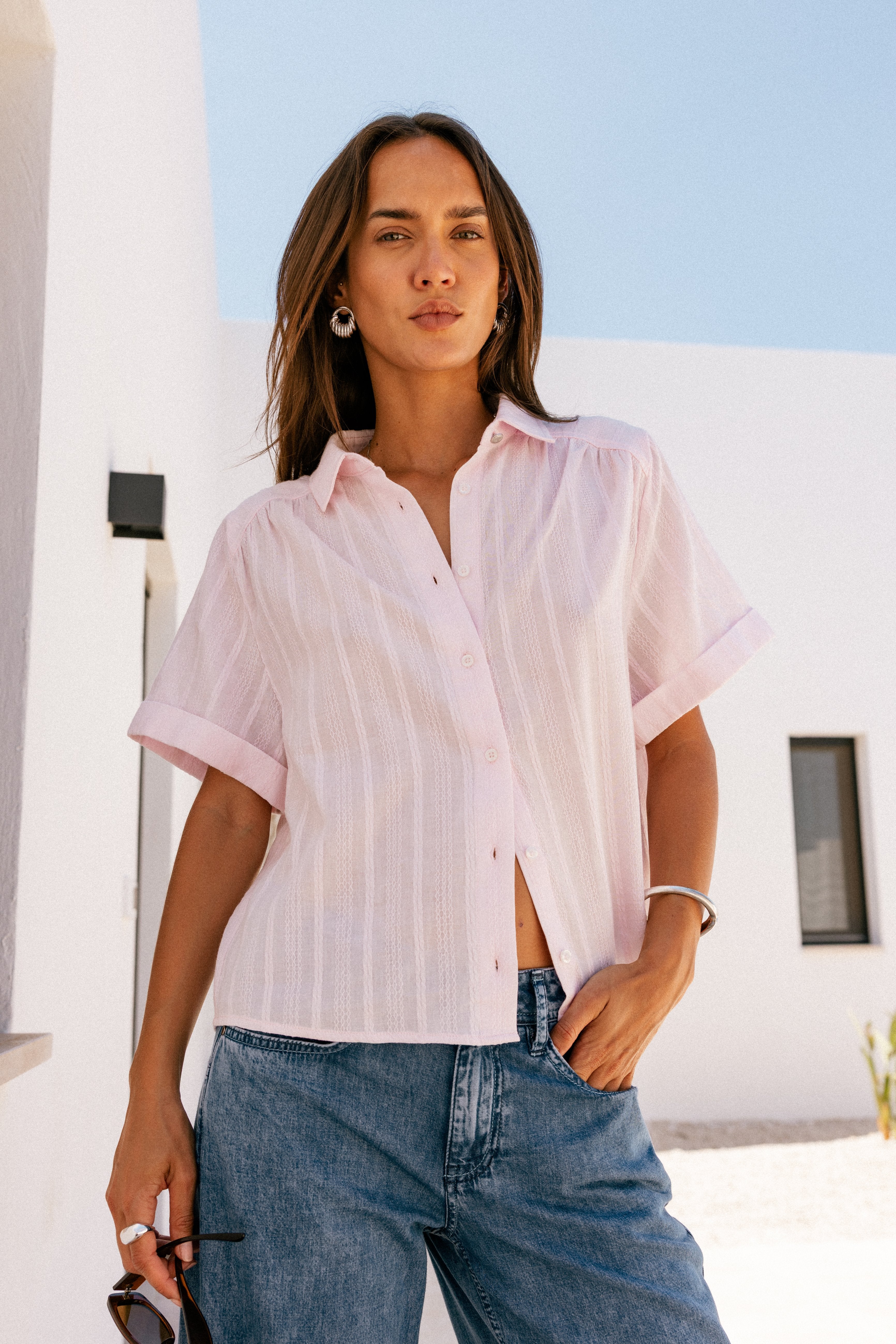 

Chemise droite à broderie Femme Carmelia Boheme orchid ice | Freeman T. Porter