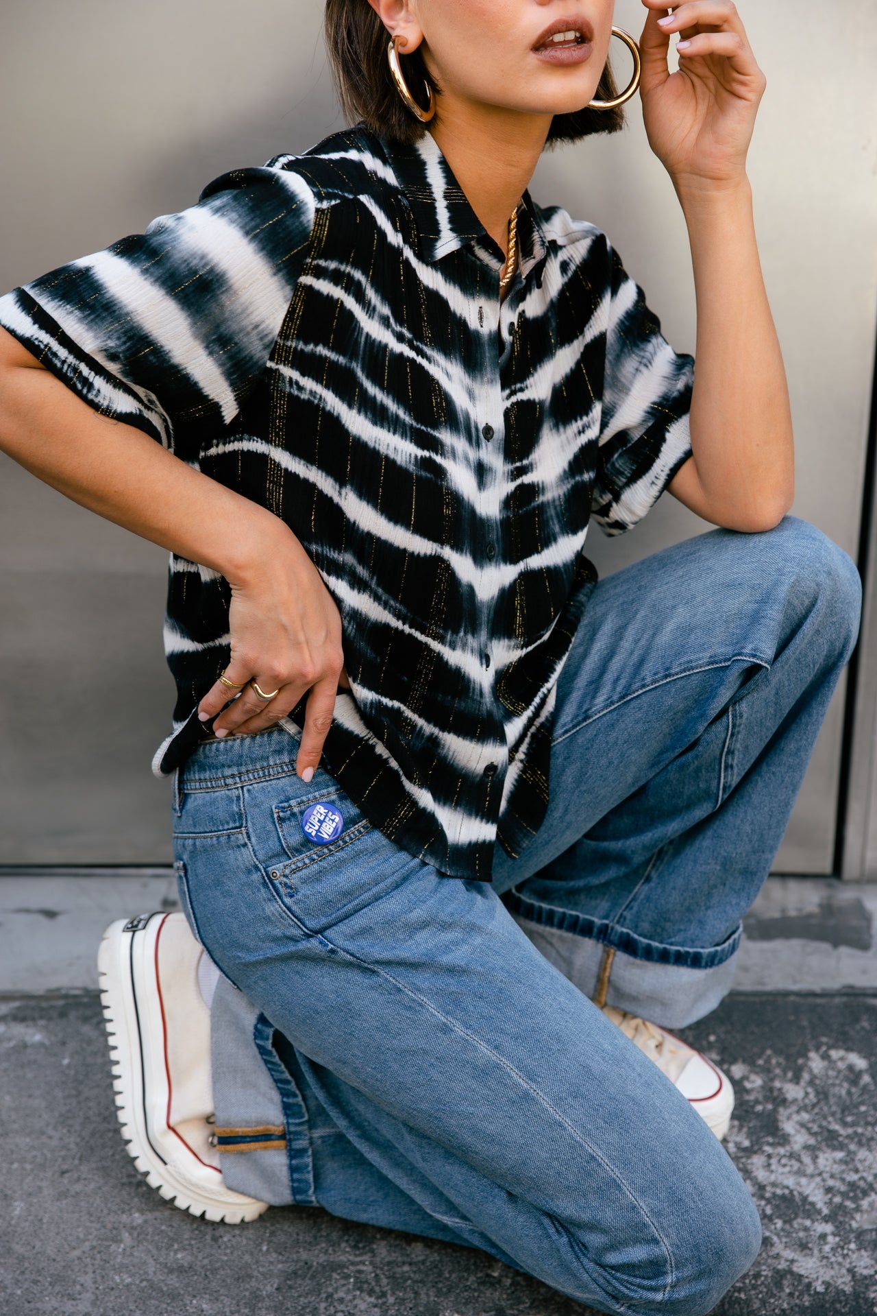 

Kurzhemd Damen Carmelia Tie&Dye midnight | Freeman T. Porter