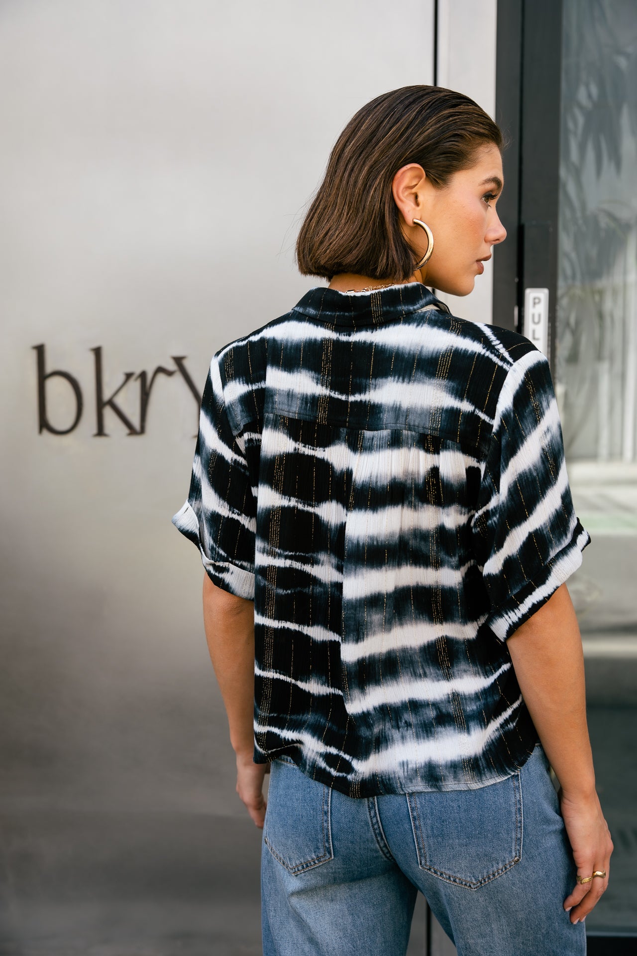 

Kurzhemd Damen Carmelia Tie&Dye midnight | Freeman T. Porter