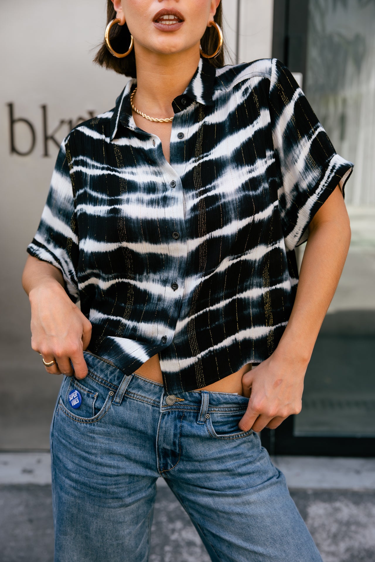 

Kurzhemd Damen Carmelia Tie&Dye midnight | Freeman T. Porter