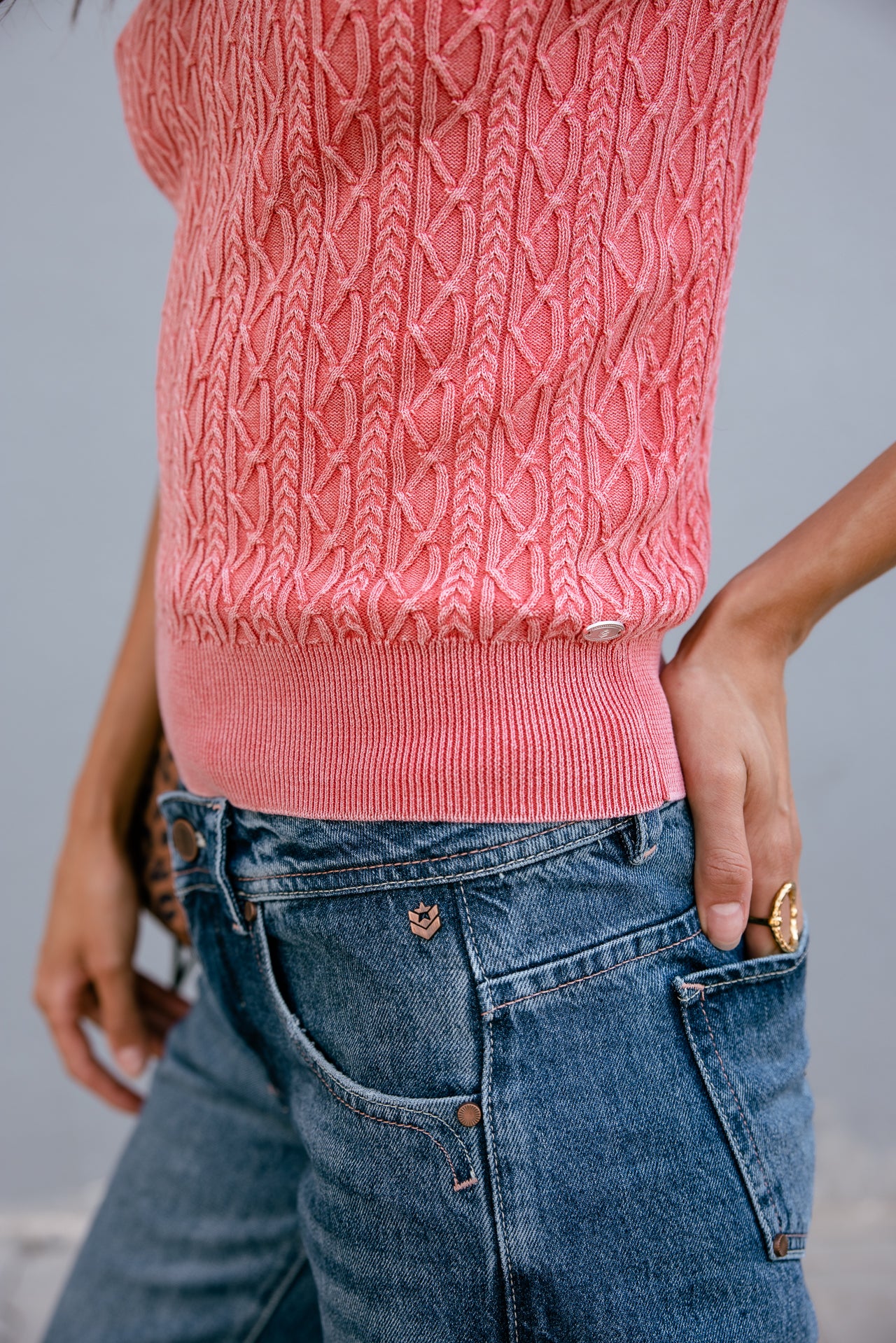 Danila Summer knit tank top, hibiscus | Freeman T. Porter