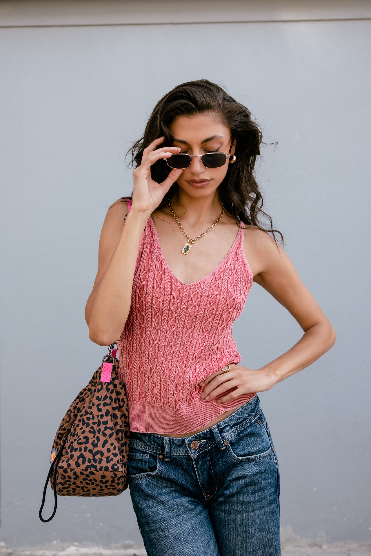 Danila Summer knit tank top, hibiscus | Freeman T. Porter