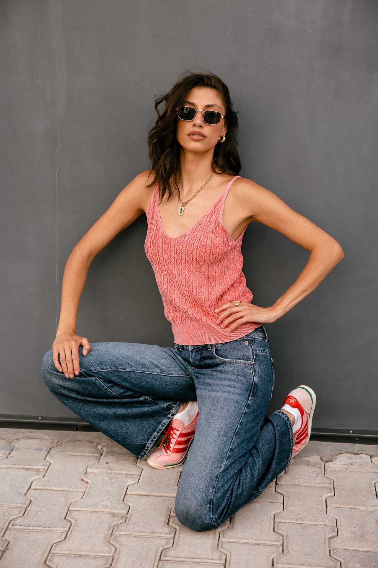 Danila Summer knit tank top, hibiscus | Freeman T. Porter
