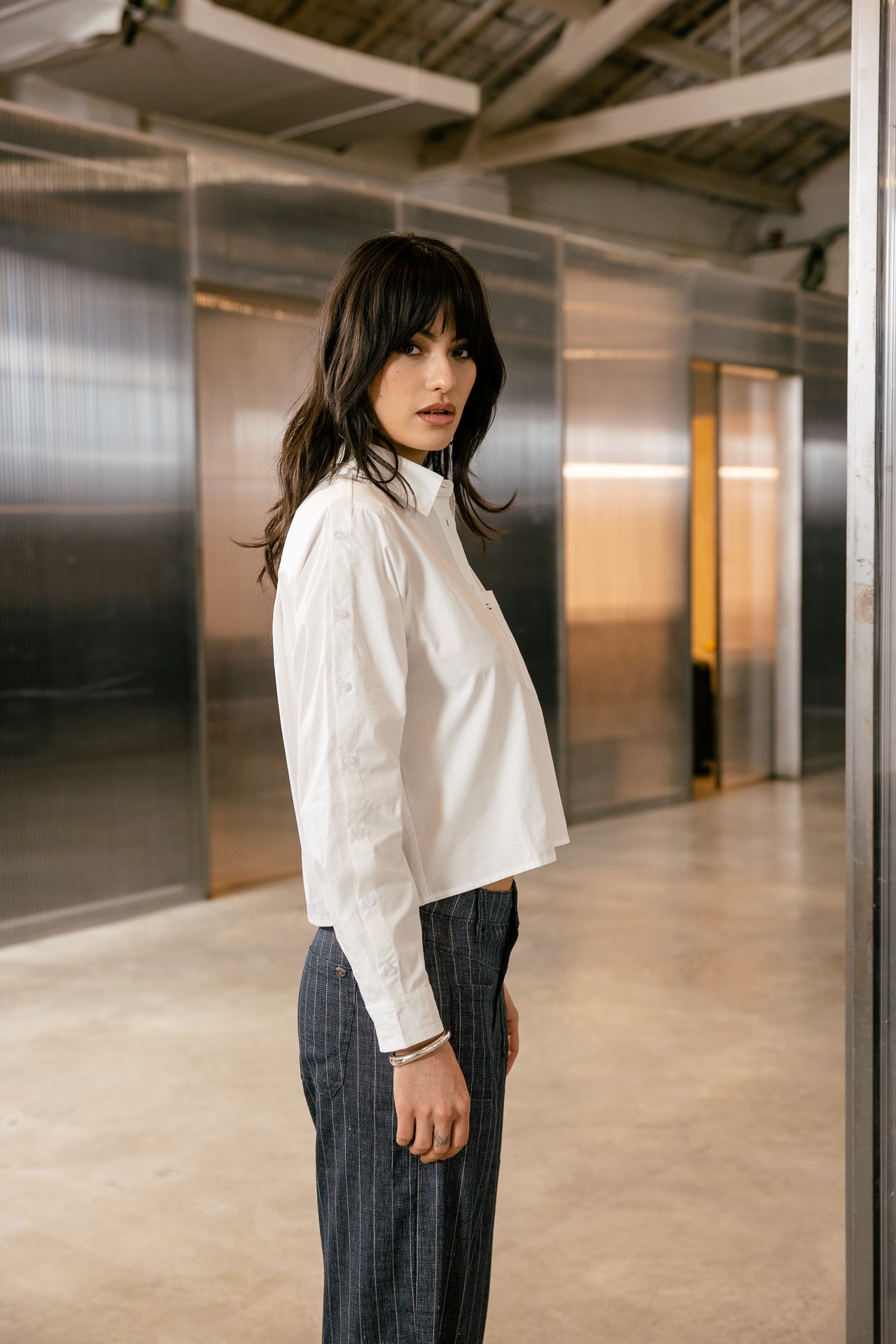 

Chemise droite courte Femme Carssa Plain white | Freeman T. Porter