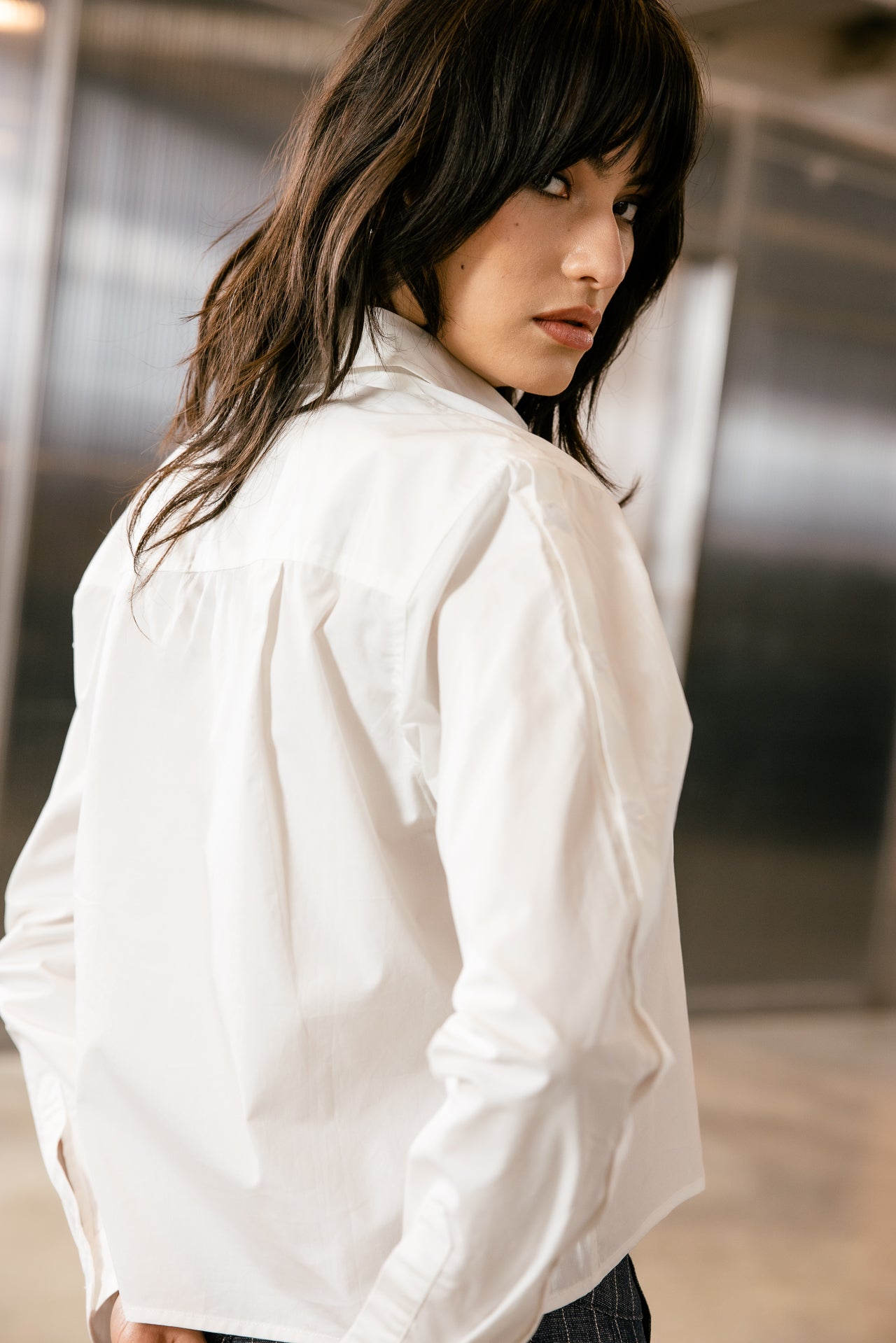 

Chemise droite courte Femme Carssa Plain white | Freeman T. Porter