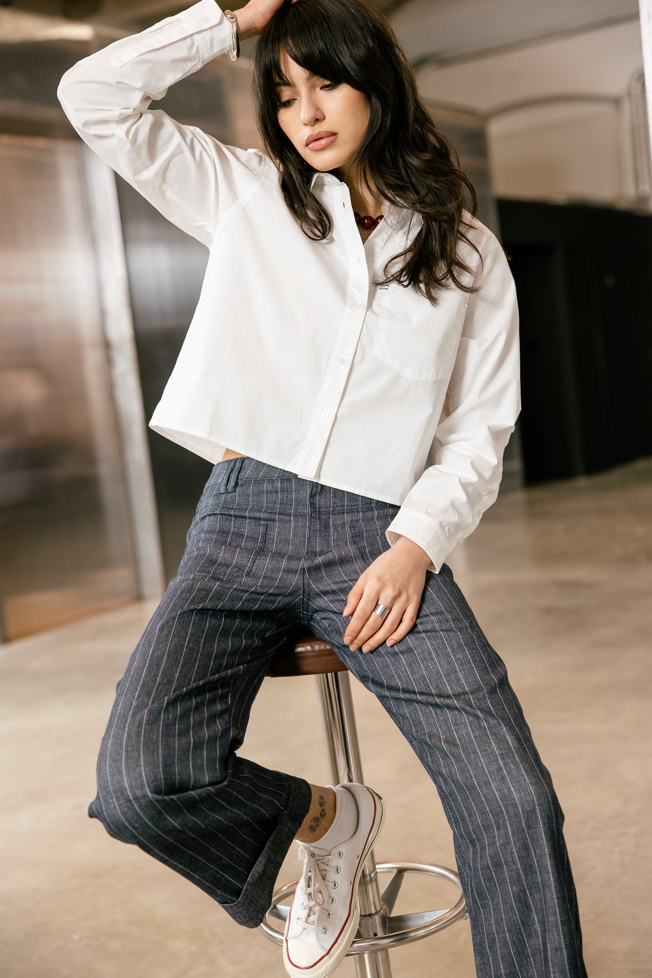 

Chemise droite courte Femme Carssa Plain white | Freeman T. Porter