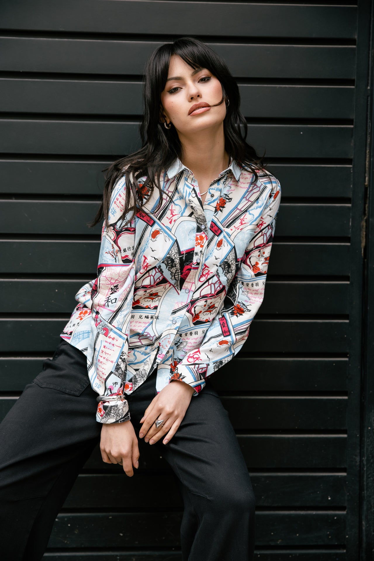 

Chemise droite imprimée Femme Cali Tokyo Street original | Freeman T. Porter