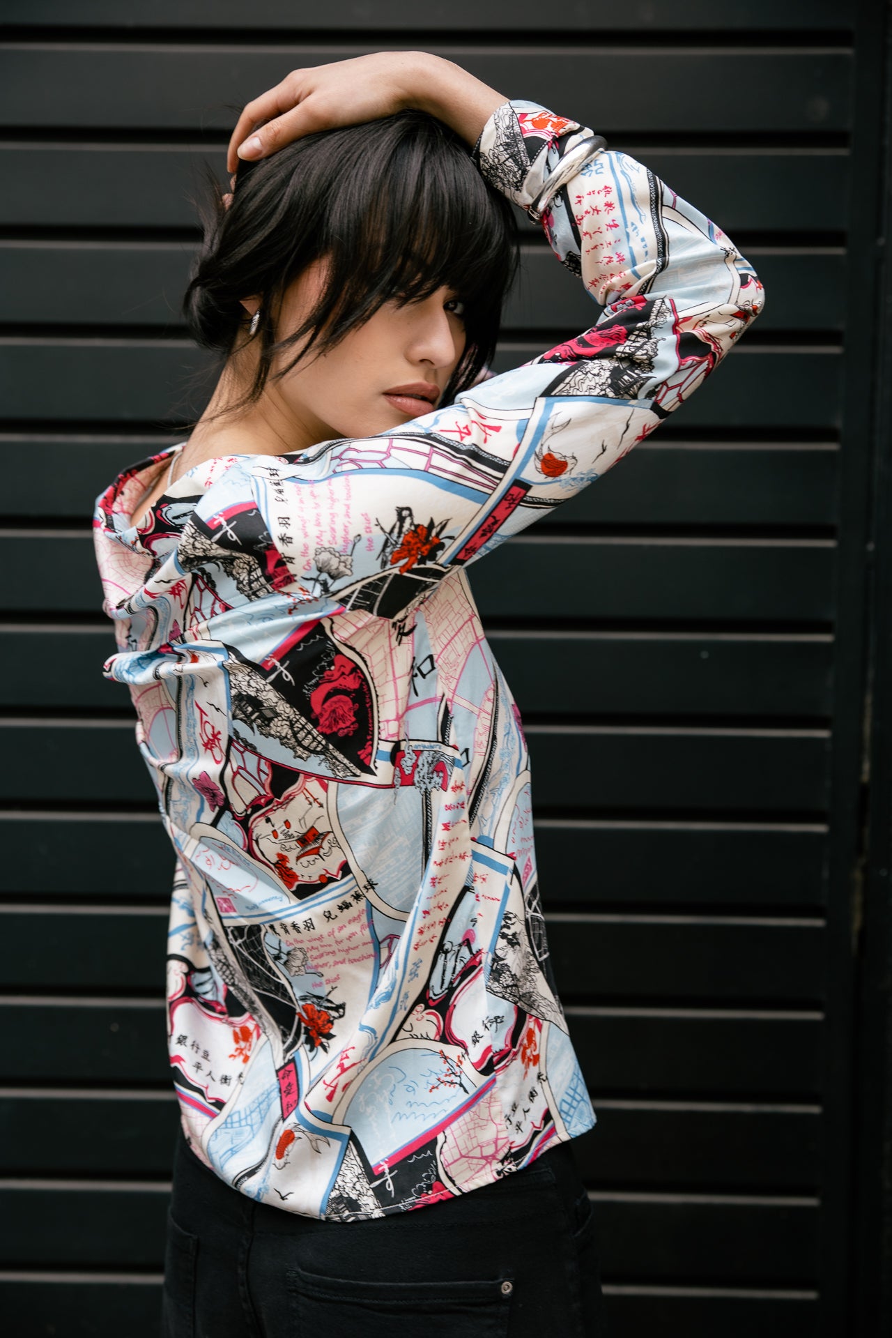 

Chemise droite imprimée Femme Cali Tokyo Street original | Freeman T. Porter