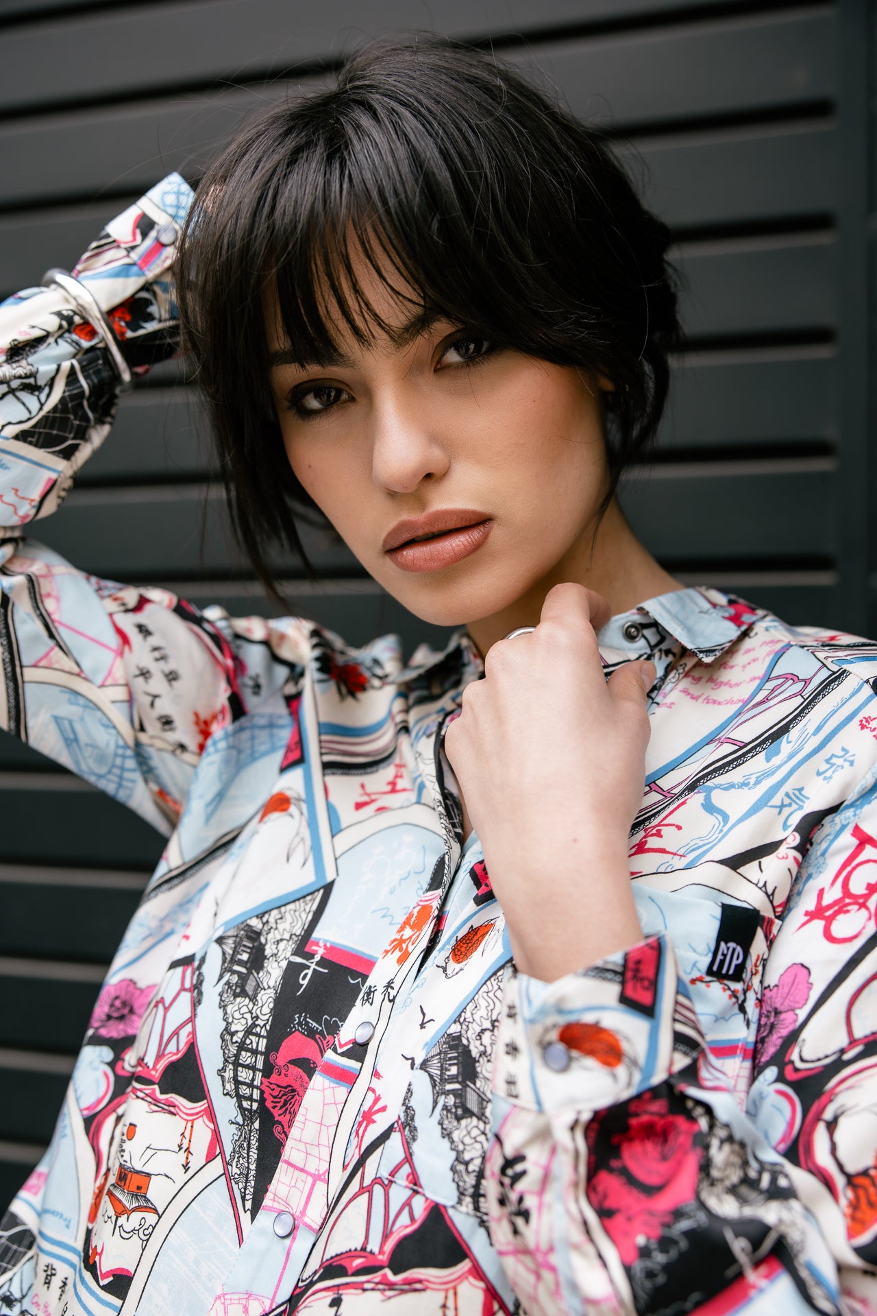 

Chemise droite imprimée Femme Cali Tokyo Street original | Freeman T. Porter