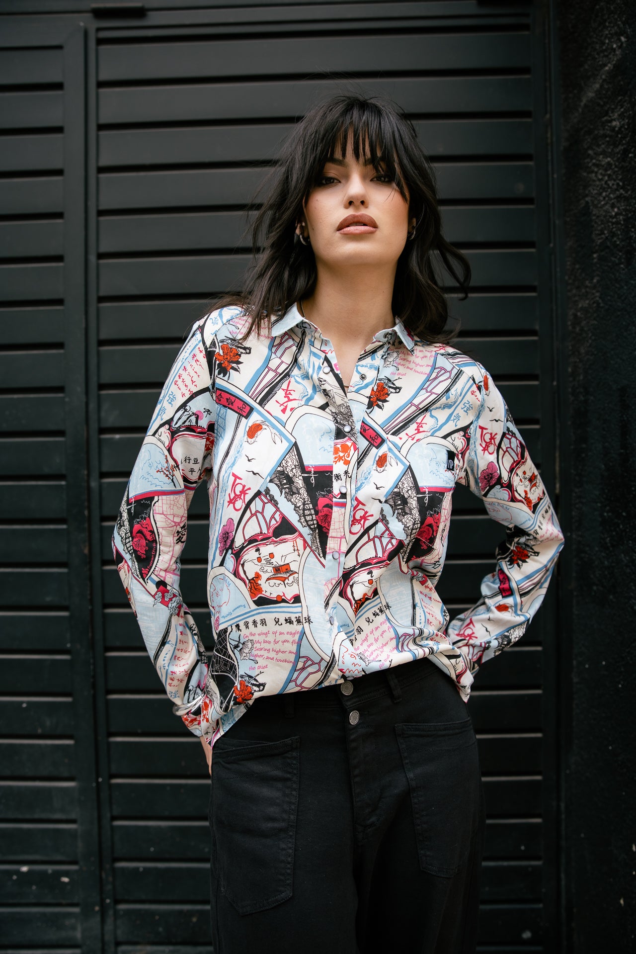 

Chemise droite imprimée Femme Cali Tokyo Street original | Freeman T. Porter