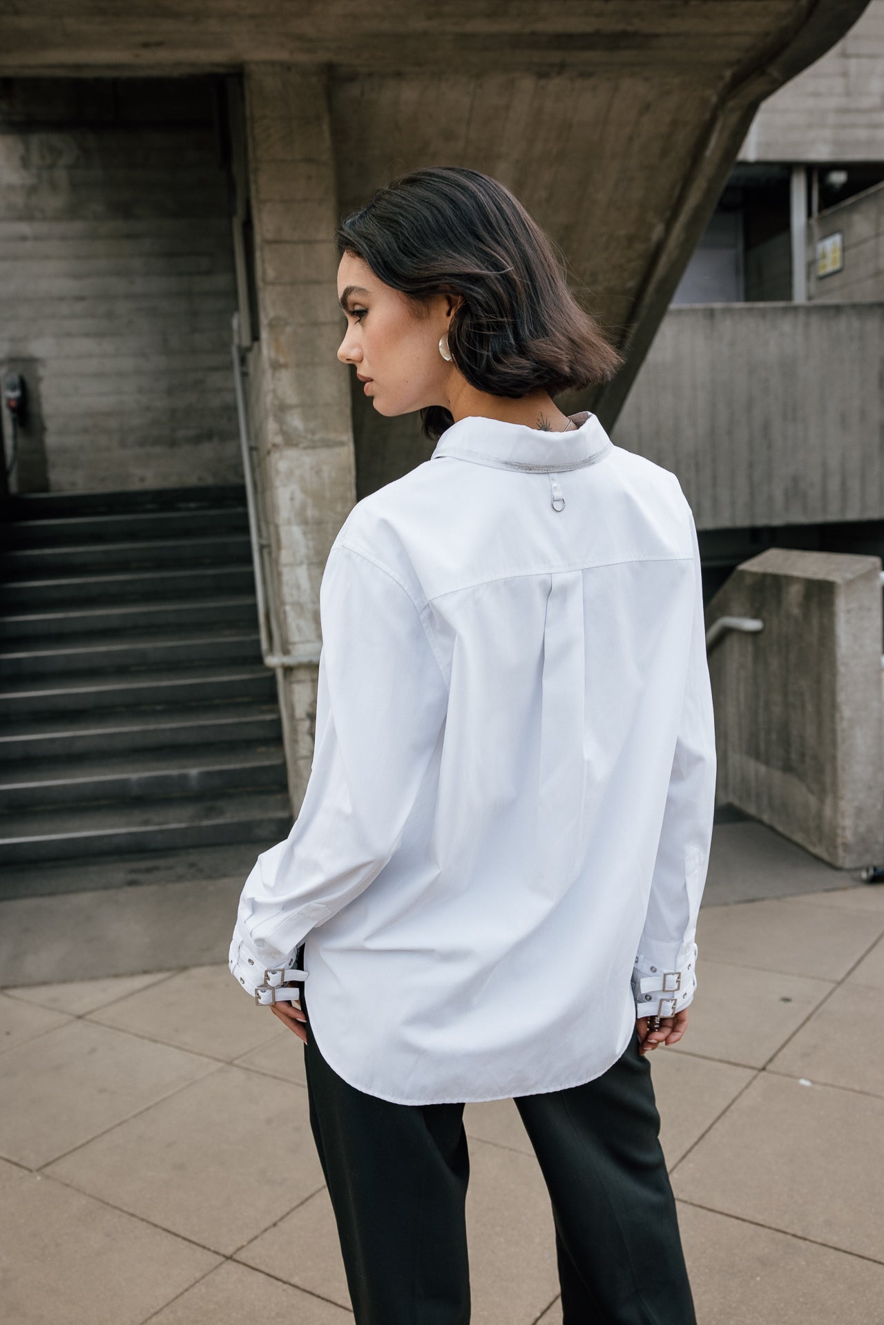 Multi-detail shirt Cheryne Tokyo Street, white | Freeman T. Porter