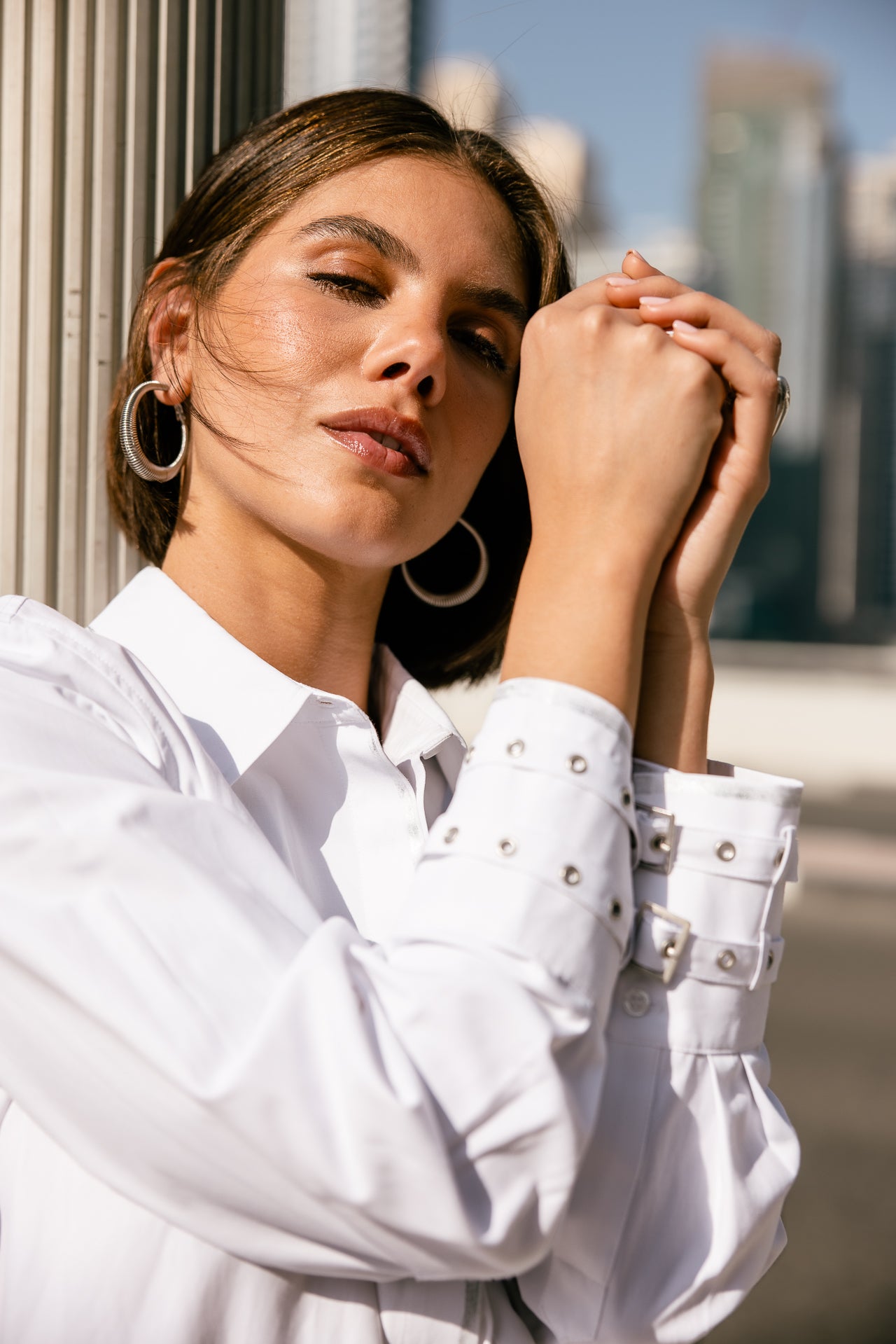 

Hemd mit mehreren Details Damen Cheryne Tokyo Street white | Freeman T. Porter
