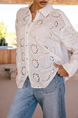 

Loose blouse in broderie anglaise Women Chola Embroidery white | Freeman T. Porter
