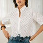 

Chemise large en broderie anglaise Femme Choko Beach Lace white | Freeman T. Porter