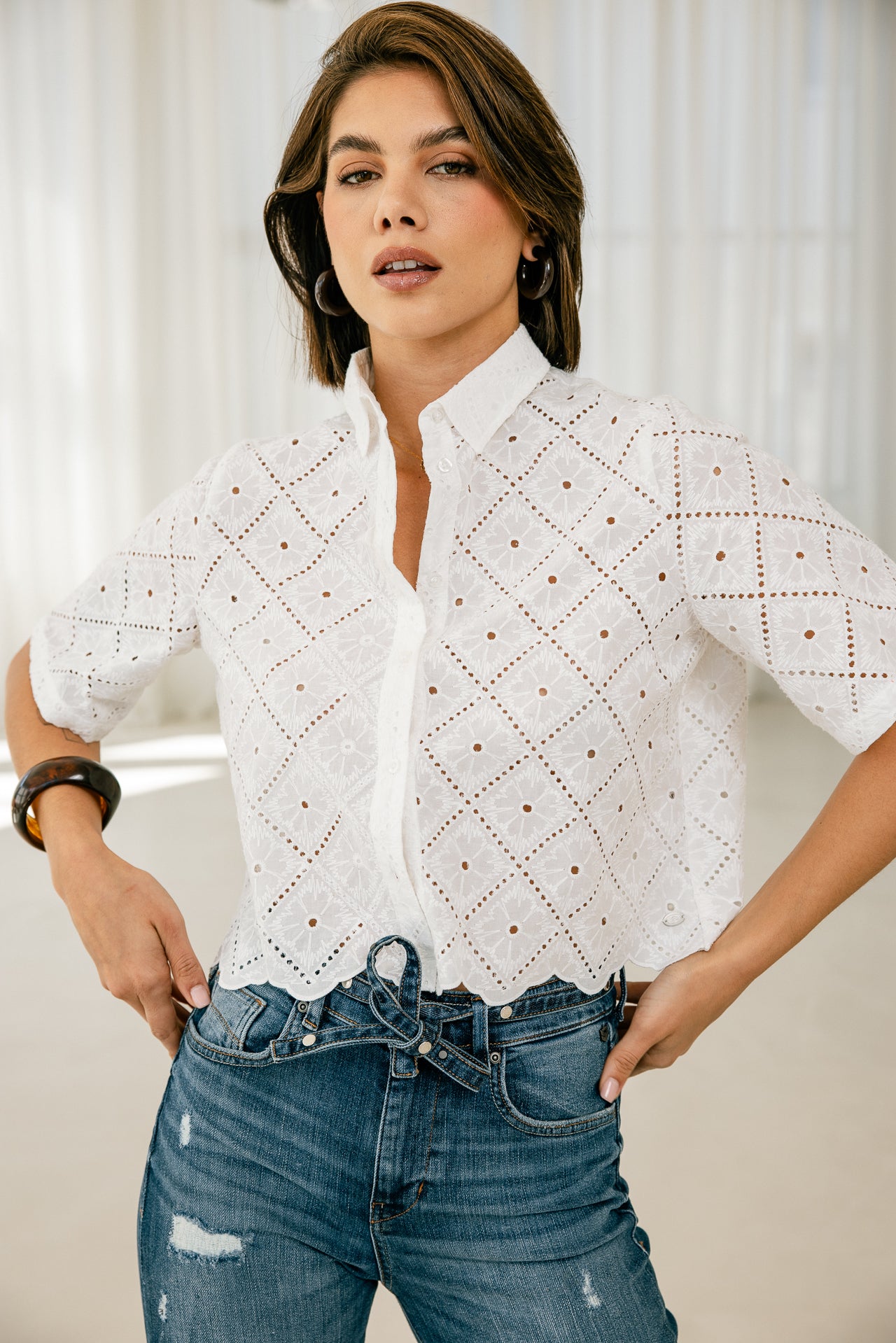   
            

Chemise large en broderie anglaise Femme Choko Beach Lace white | Freeman T. Porter
          