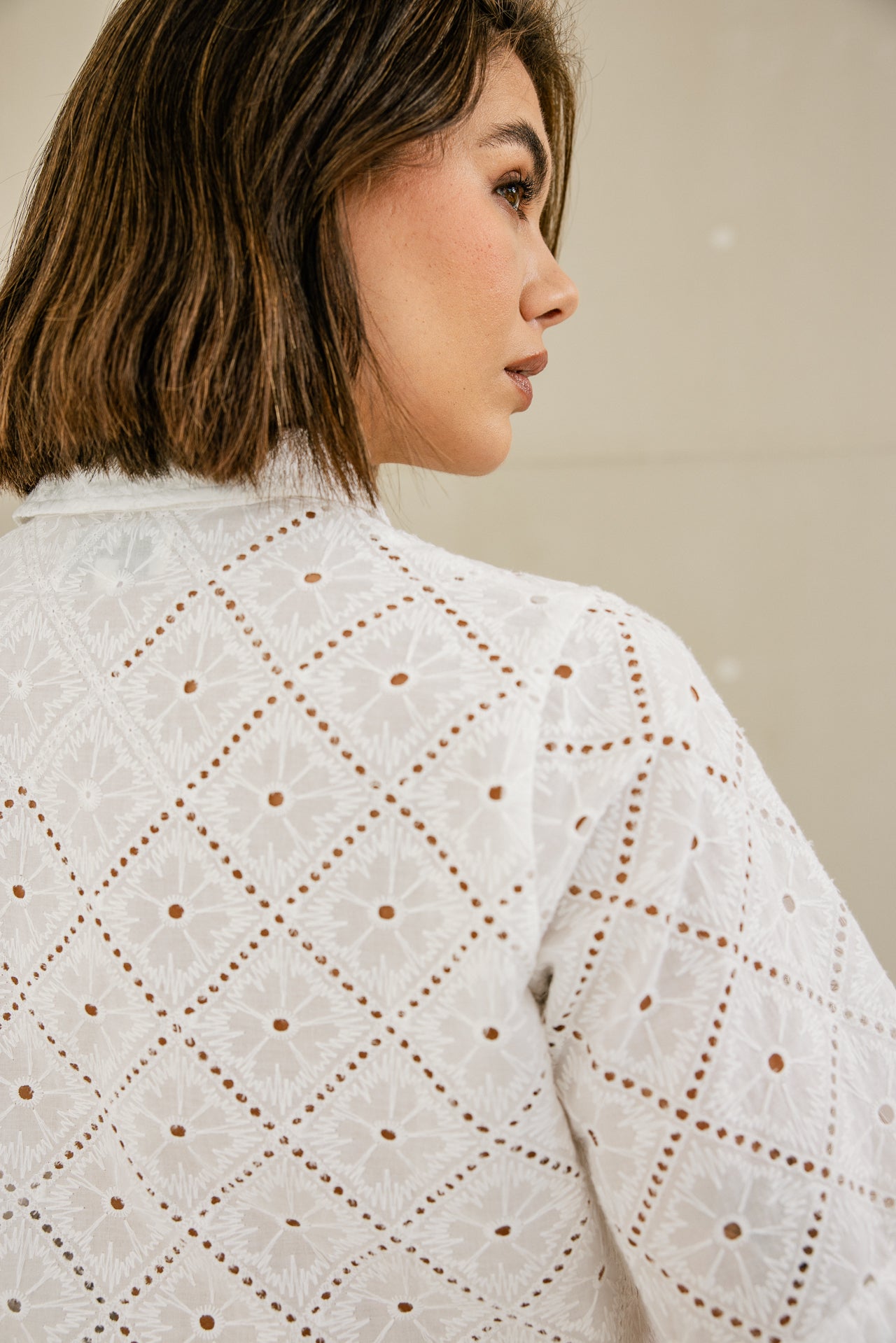 

Chemise large en broderie anglaise Femme Choko Beach Lace white | Freeman T. Porter