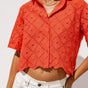 

Chemise large en broderie anglaise Femme Choko Beach Lace orange peel | Freeman T. Porter