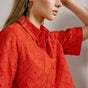 

Chemise large en broderie anglaise Femme Choko Beach Lace orange peel | Freeman T. Porter