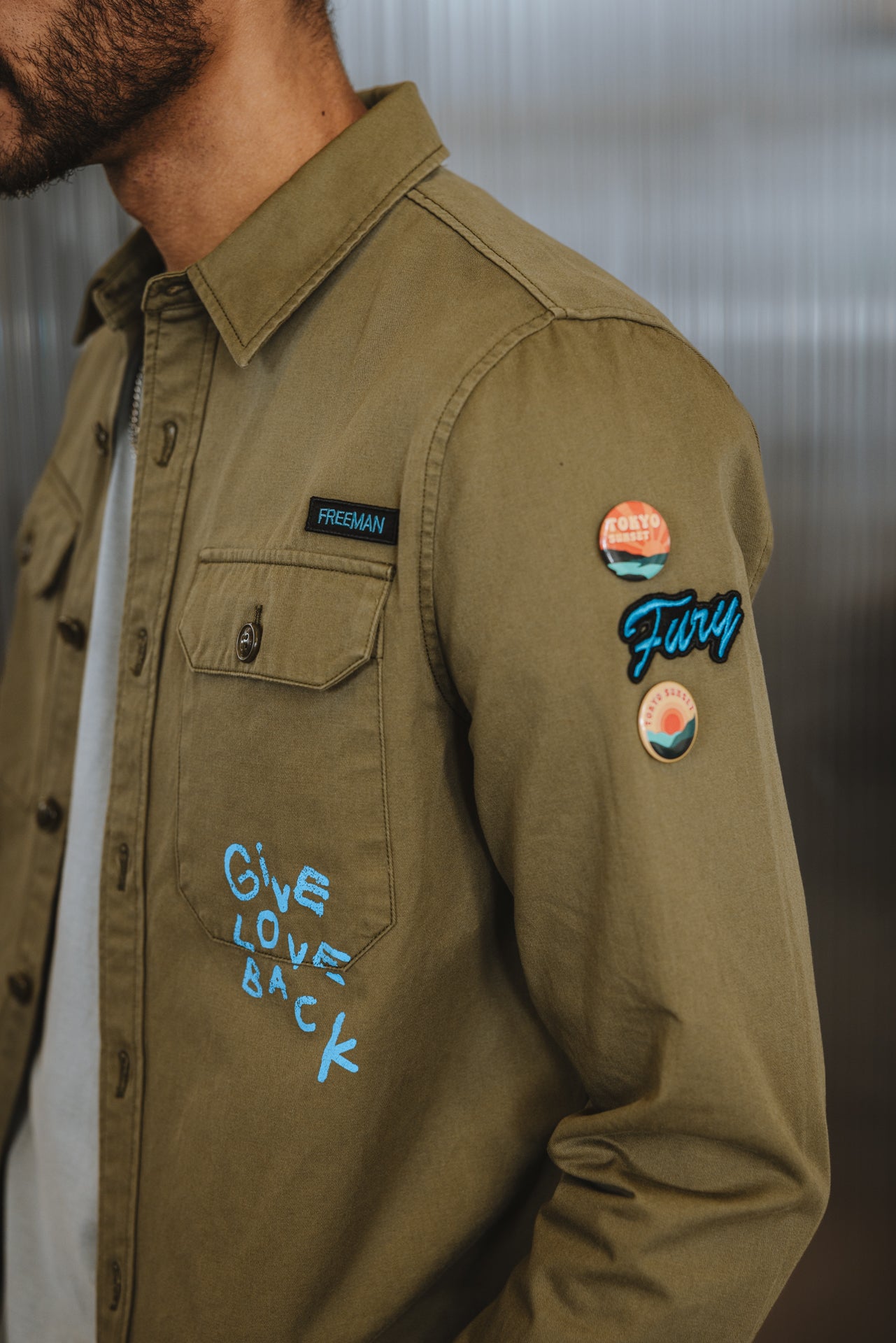 

Chemise coupe droite Homme Raven Break light khaki | Freeman T. Porter