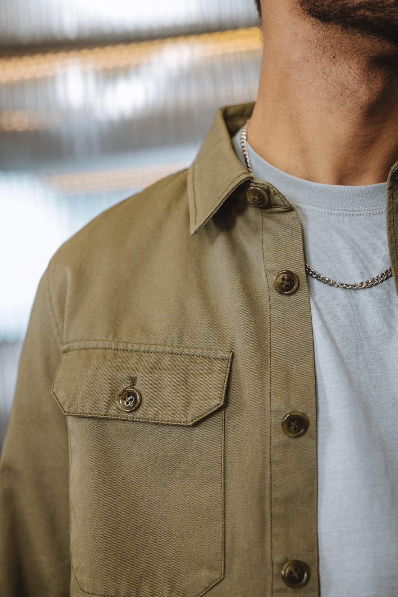 

Chemise coupe droite Homme Raven Break light khaki | Freeman T. Porter