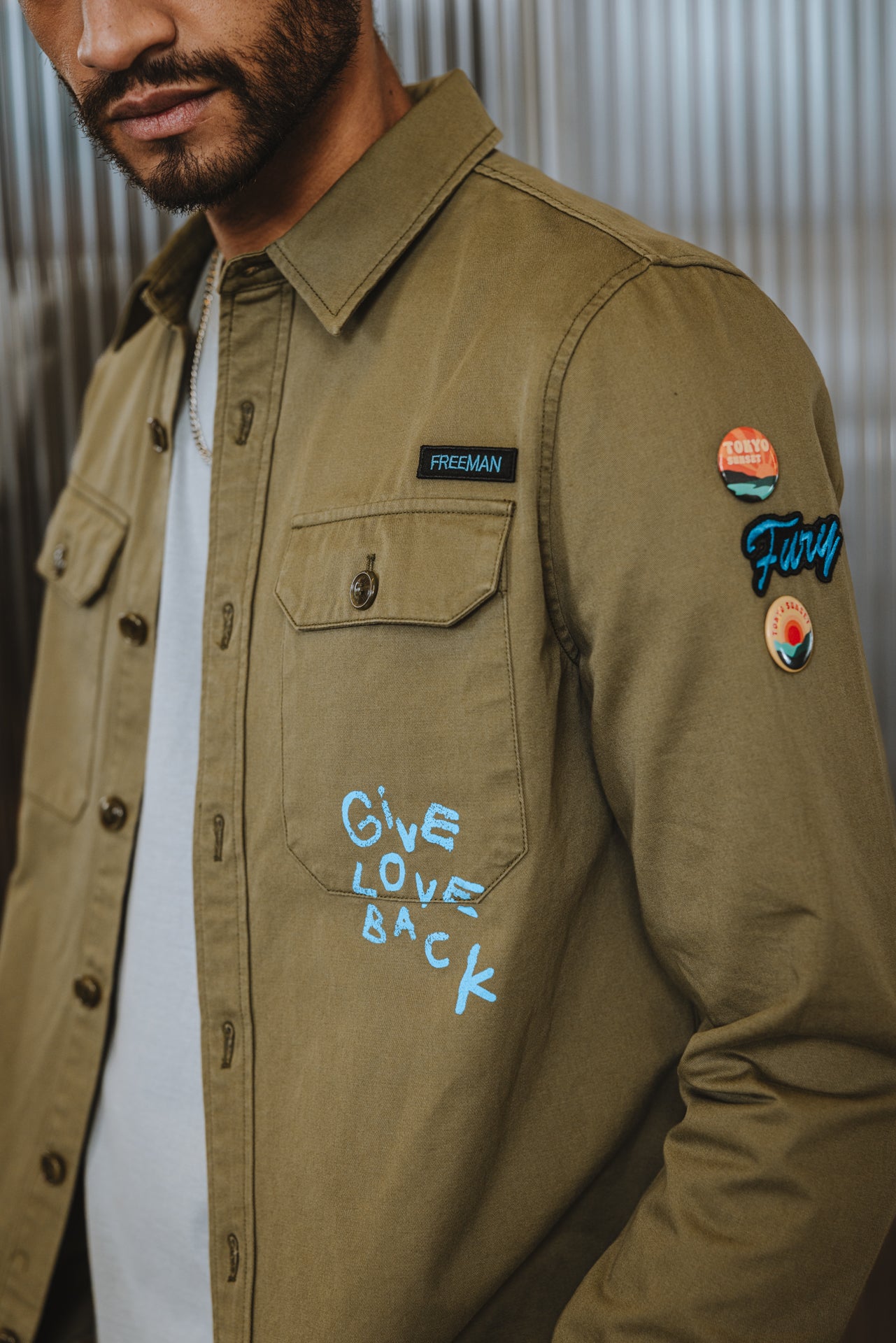 

Chemise coupe droite Homme Raven Break light khaki | Freeman T. Porter