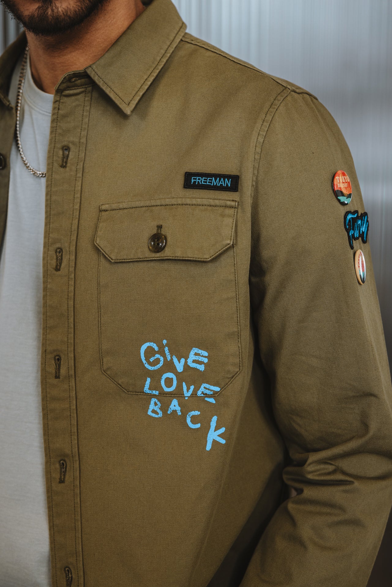 

Chemise coupe droite Homme Raven Break light khaki | Freeman T. Porter