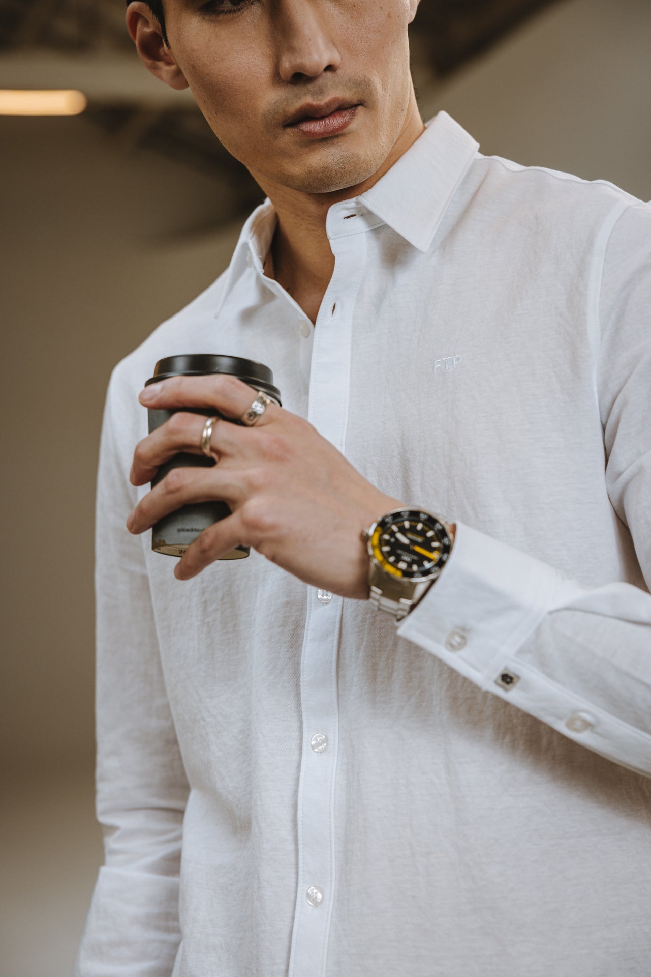 

Chemise ajustée Homme Yoris Maille bright white | Freeman T. Porter