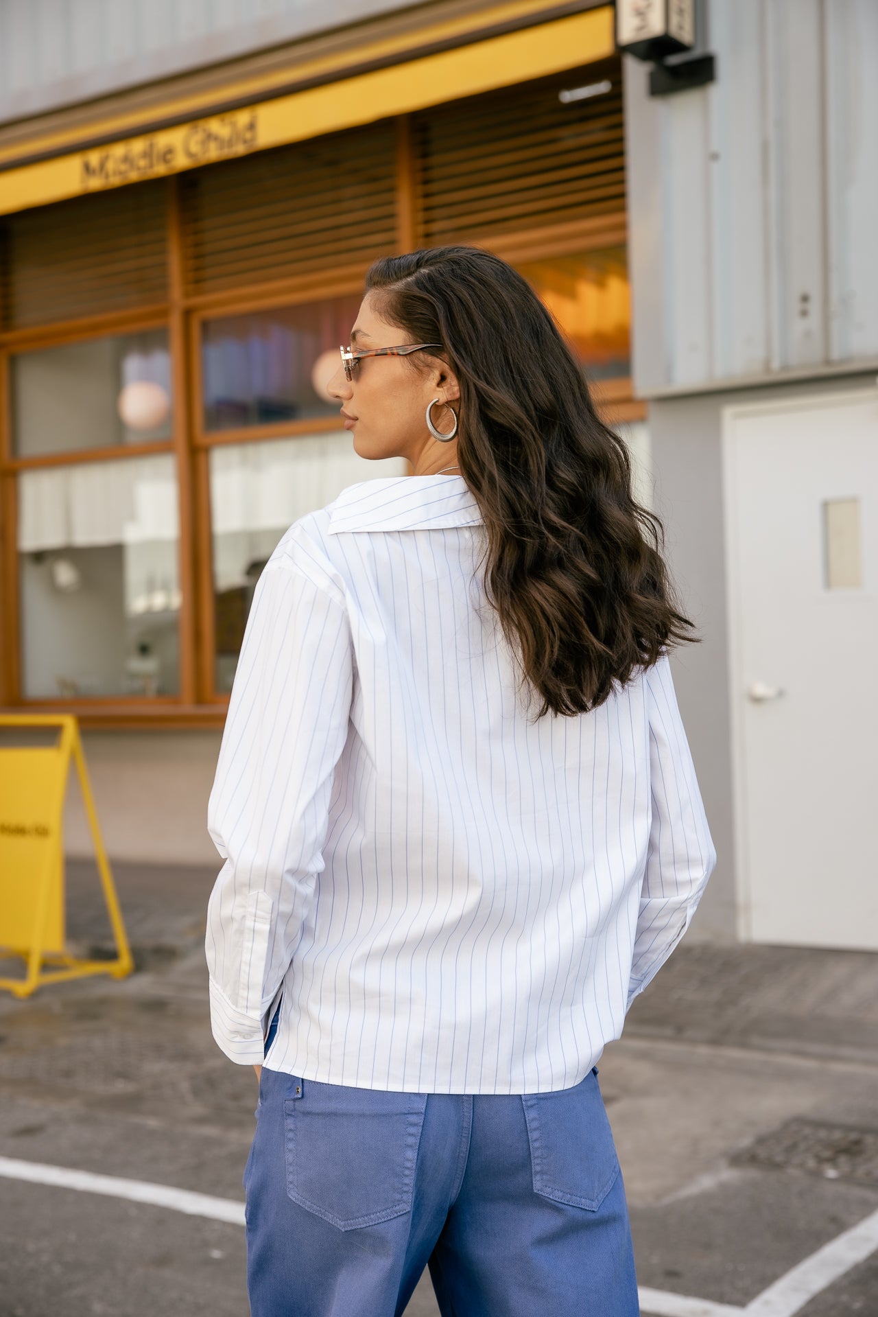 

Chemise à col asymétrique Femme Hazel Stripe white | Freeman T. Porter