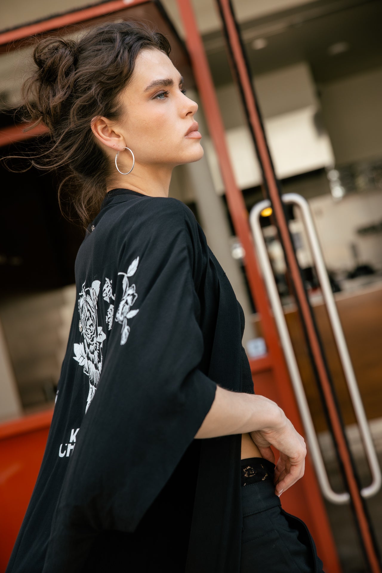 

Gemustertes Kimono Damen Kanna Rose black | Freeman T. Porter