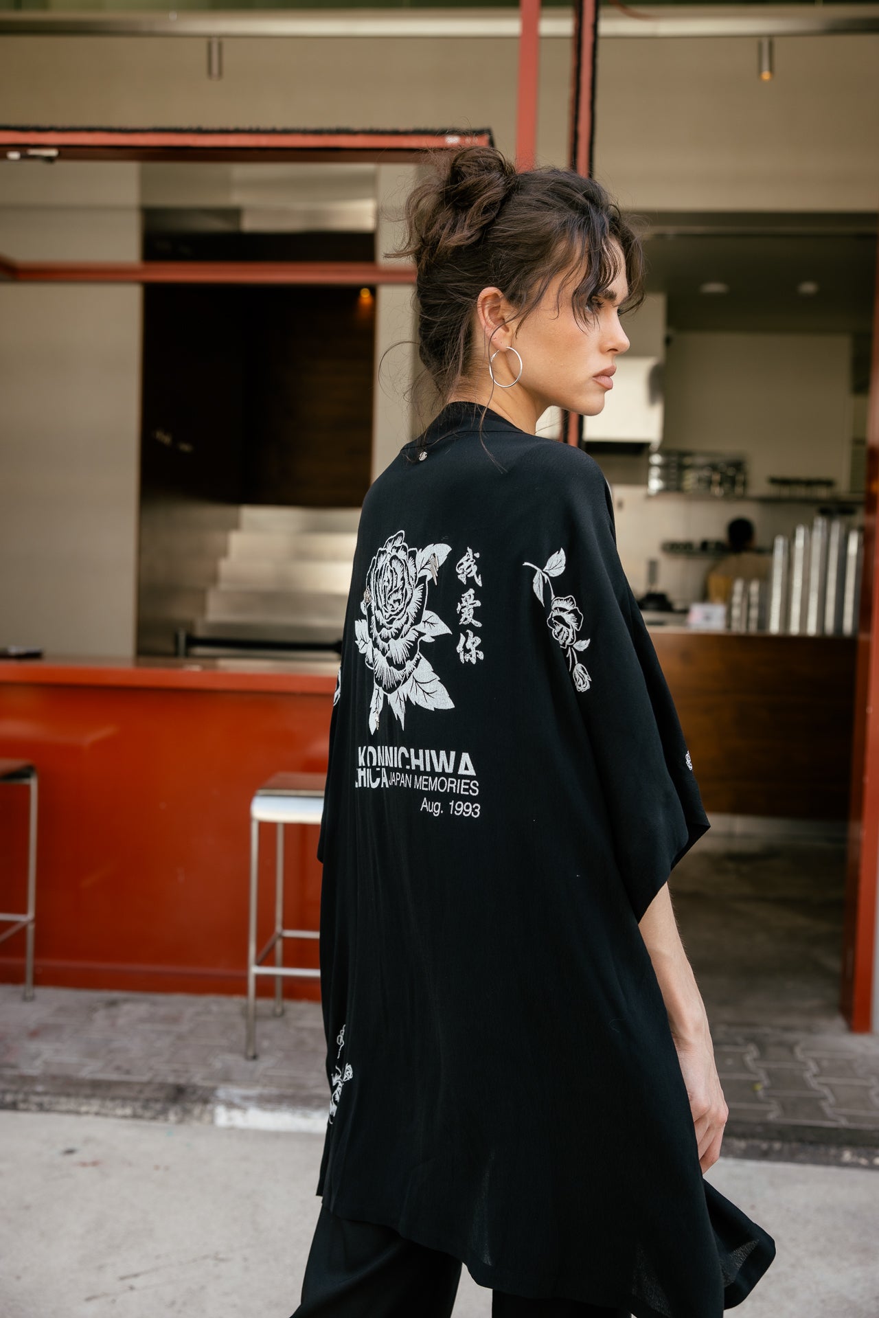 

Gemustertes Kimono Damen Kanna Rose black | Freeman T. Porter