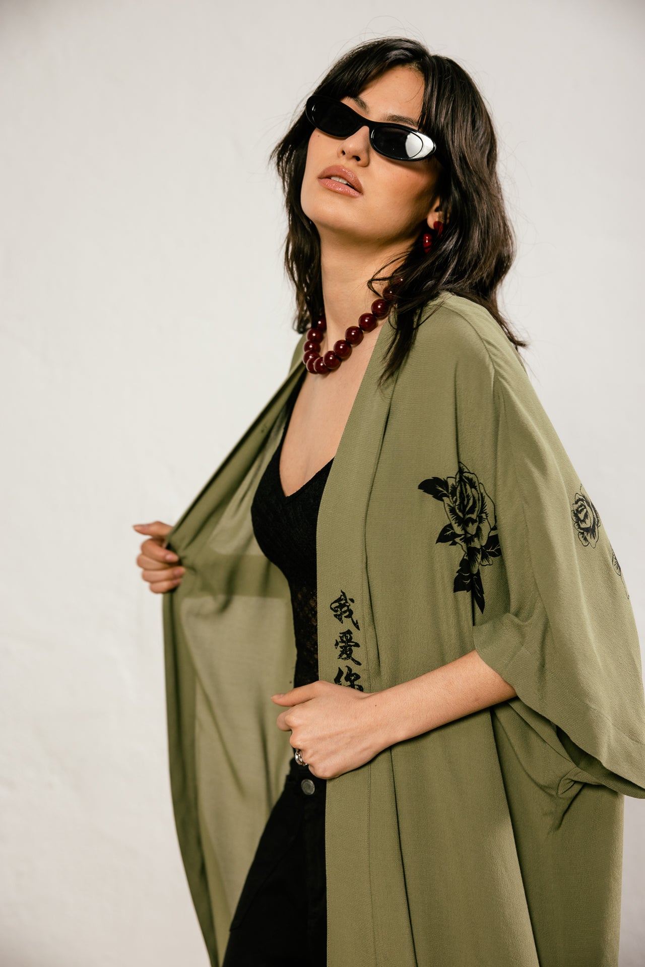 
              

Kimono à motifs Femme Kanna Rose loden green | Freeman T. Porter
            