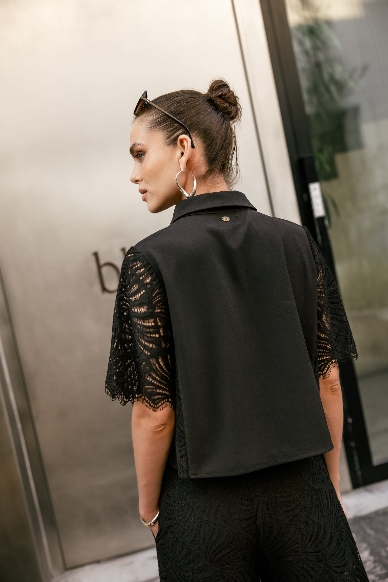 

Chemise courte zippée Femme Cezany Soft Lace black | Freeman T. Porter