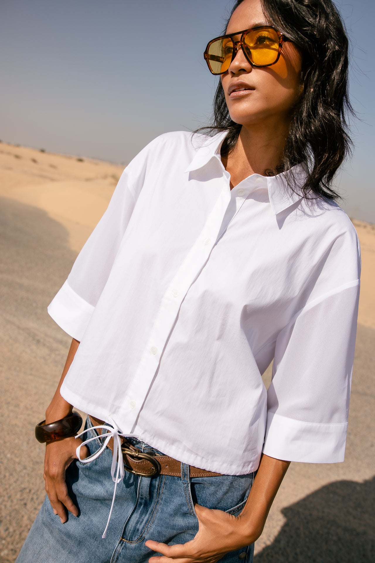 
              

Chemise ample avec lien de serrage Femme Choyce Plain white | Freeman T. Porter
            