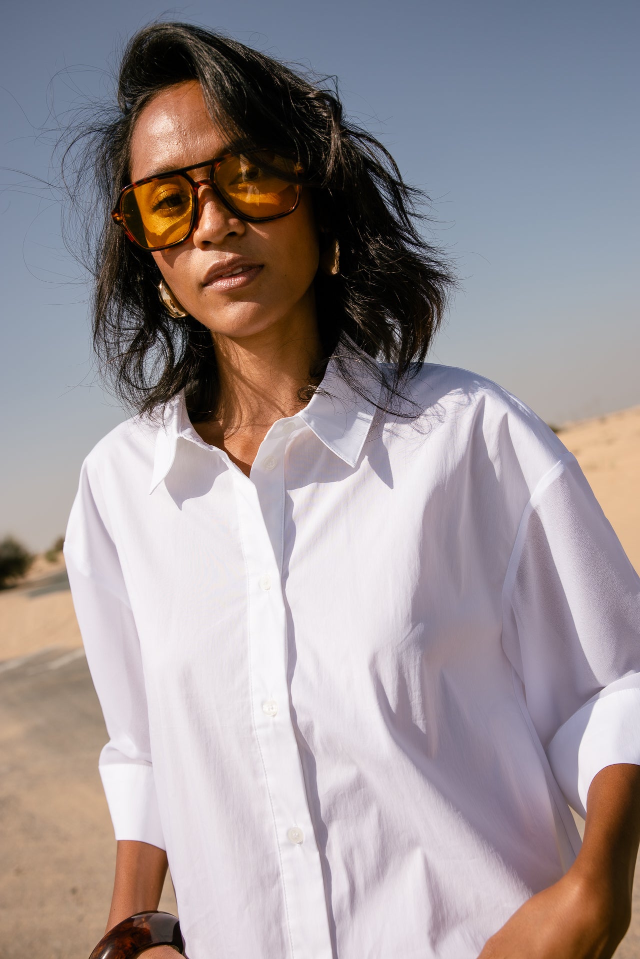 

Chemise ample avec lien de serrage Femme Choyce Plain white | Freeman T. Porter