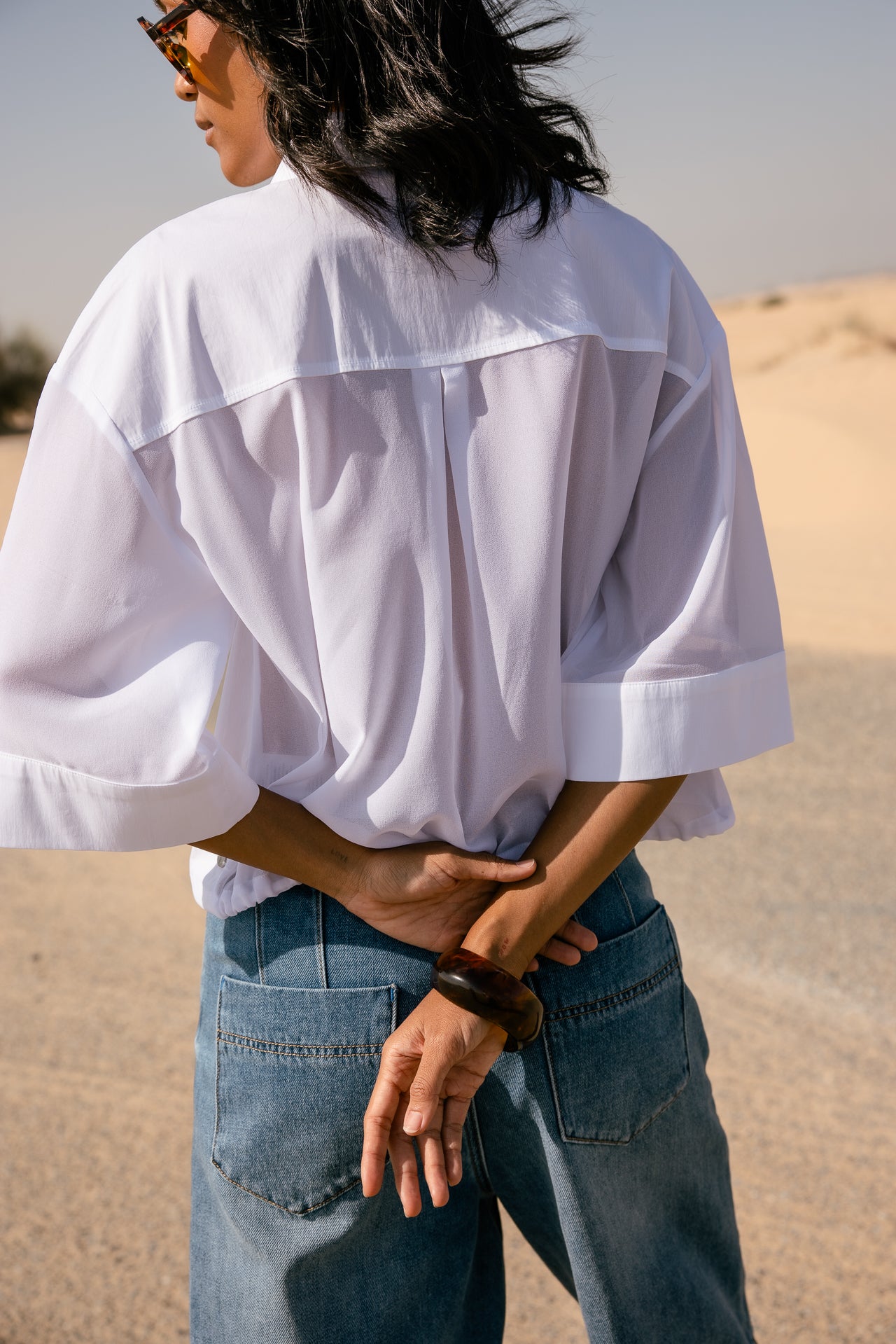 

Chemise ample avec lien de serrage Femme Choyce Plain white | Freeman T. Porter