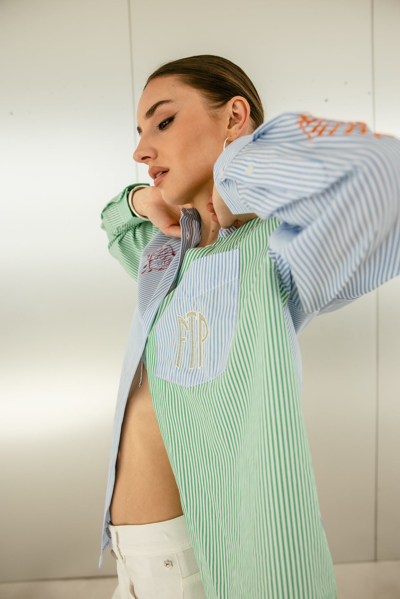 

Chemise large rayée brodée Femme Cholina Vibe seaside | Freeman T. Porter