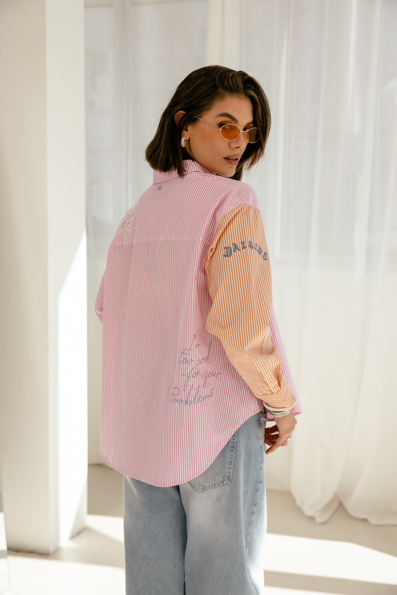 

Chemise large rayée brodée Femme Cholina Vibe sunset | Freeman T. Porter