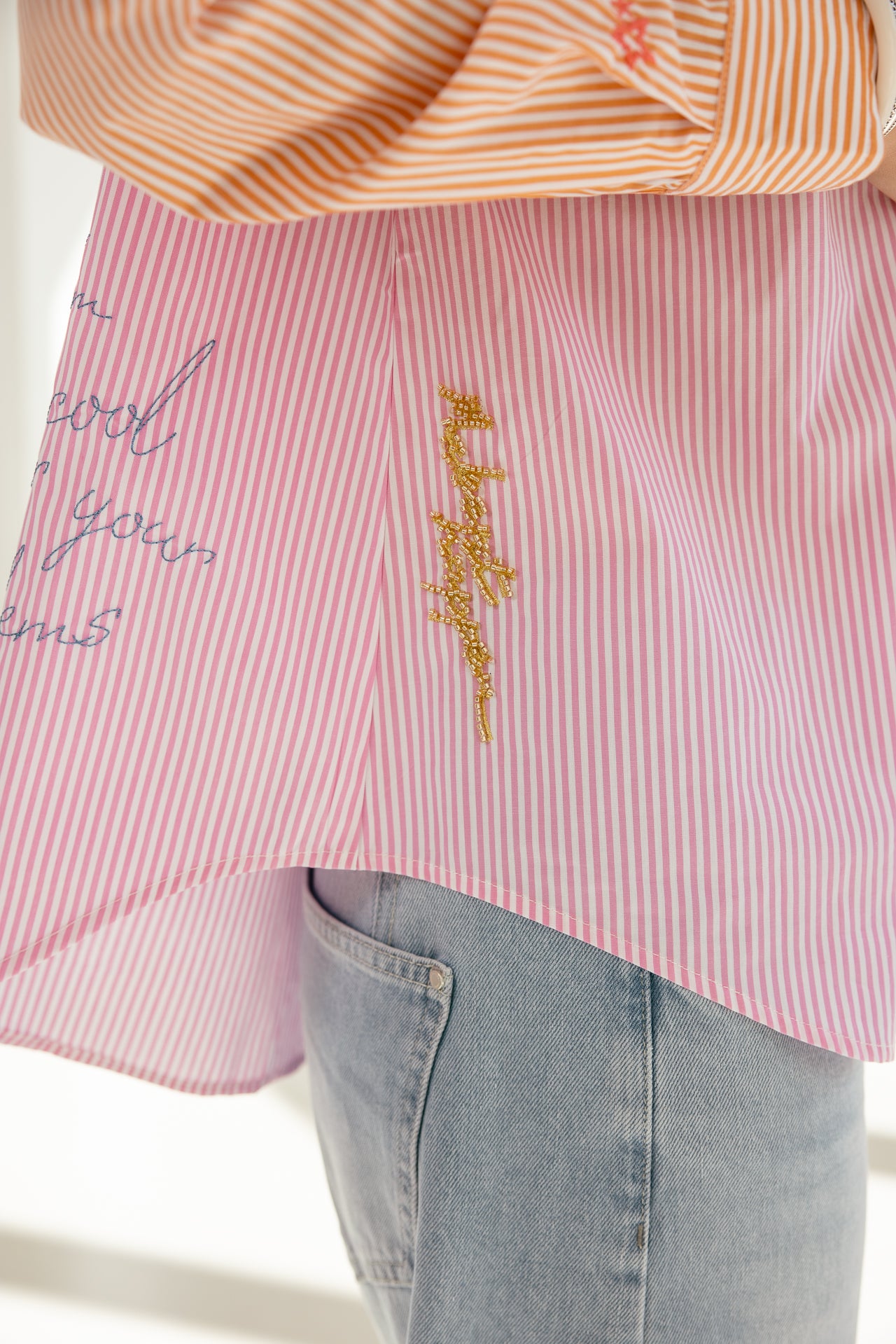 

Chemise large rayée brodée Femme Cholina Vibe sunset | Freeman T. Porter